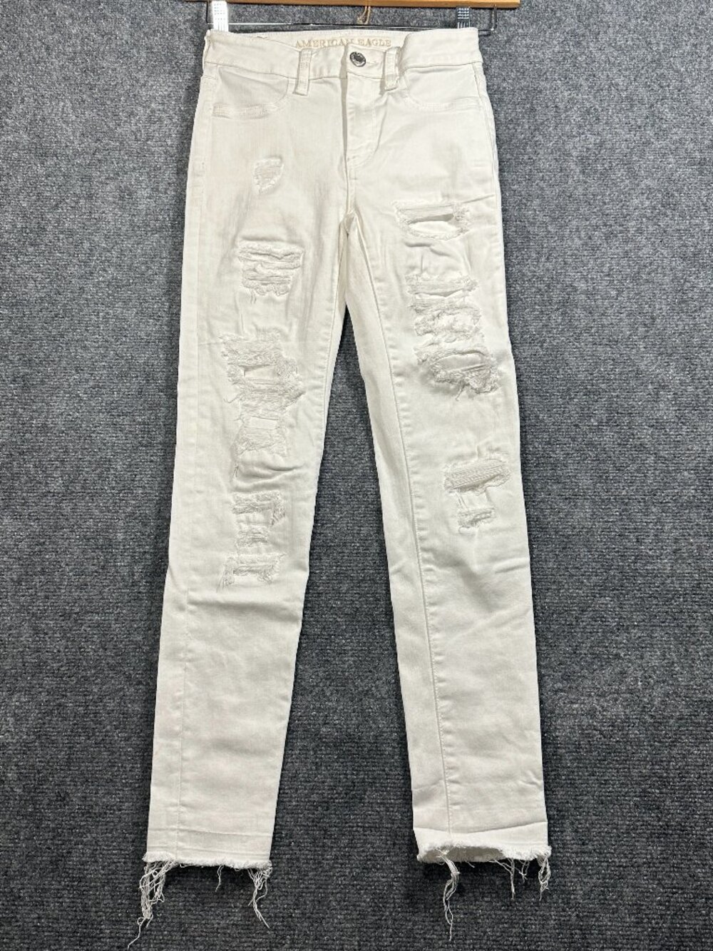 American Eagle Outfitters Jeans Womens 0 HIgh Rise Jegging Crop White Cotton